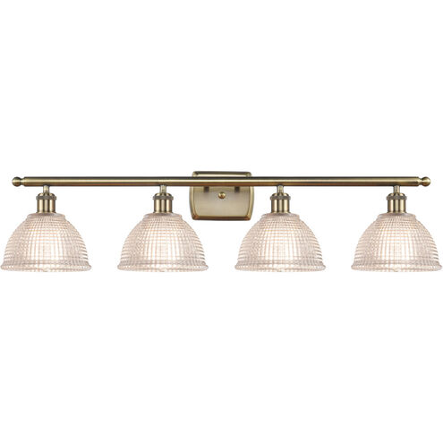 Ballston Arietta 4 Light 36 inch Antique Brass Bath Vanity Light Wall Light in Incandescent, Clear Glass, Ballston