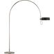 Thomas O'Brien Oso 75 inch 18 watt Polished Nickel Arc Reading Floor Lamp Portable Light in Matte Black