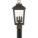 Great Outdoors Irvington Manor 3 Light 18 inch Chelesa Bronze Outdoor Post Mount in Incandescent, Clear Glass