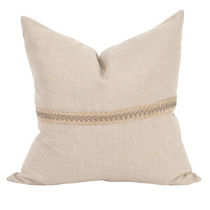 Davida Kay 24 inch Praire Linen with Deco Trim Pillow, with Down Insert