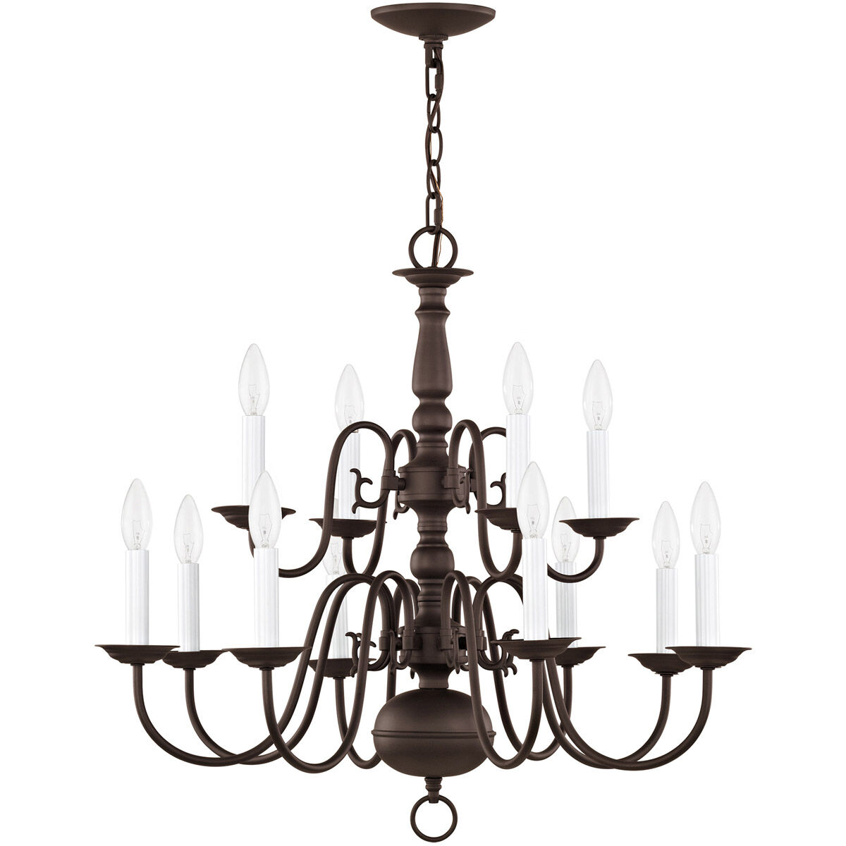 Williamsburgh 12 Light 26 inch Bronze Chandelier Ceiling Light