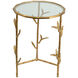 Bamboo Leaf 17 inch Brass Antique Side Table