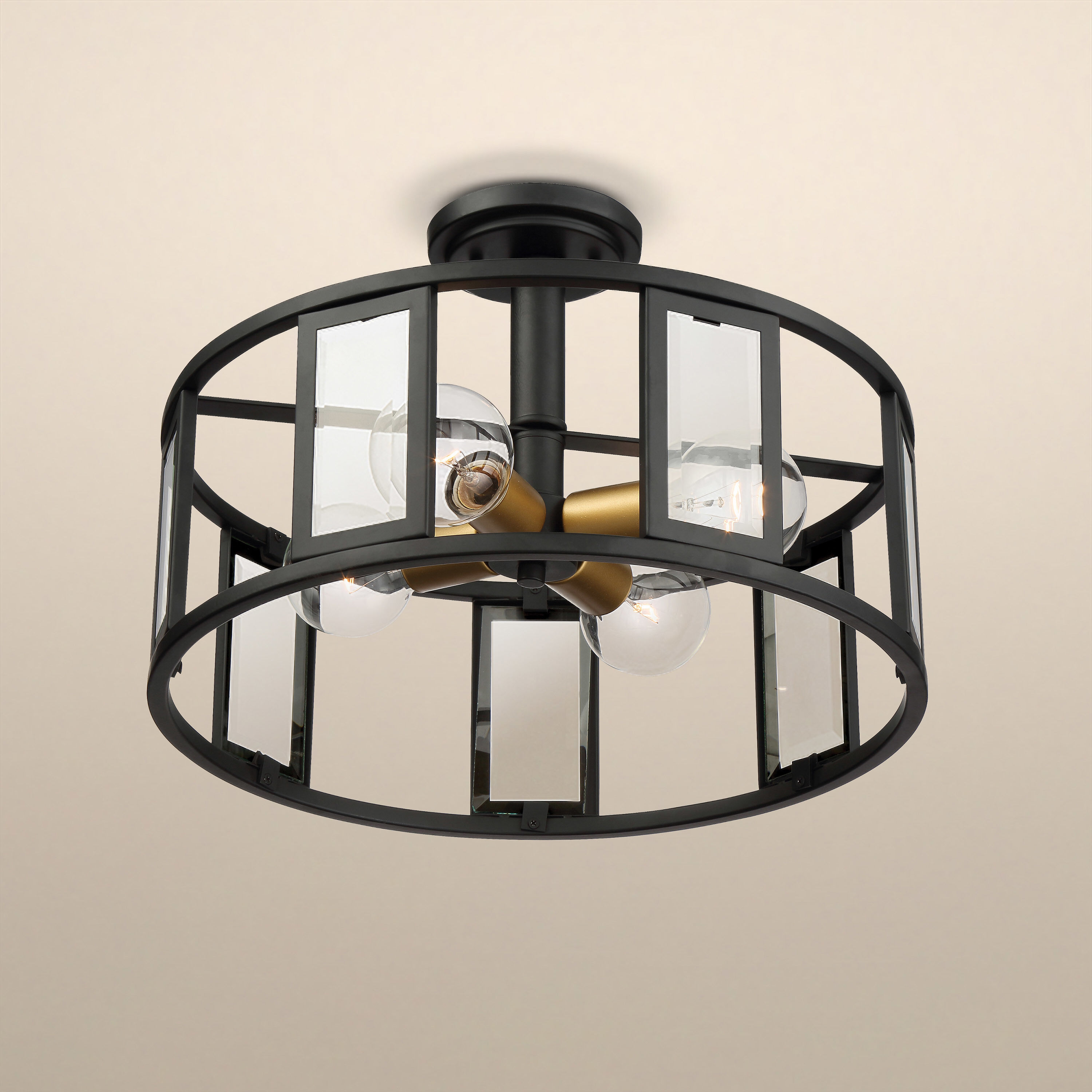 Payne 4 Light 17 inch Midnight Bronze Semi Flush Mount Ceiling Light