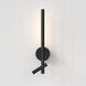 Baton 4.43 inch Matte Black Interior Combination Reader Wall Light