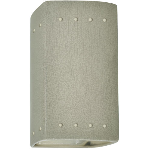Ambiance Rectangle LED 5.25 inch Celadon Green Crackle Wall Sconce Wall Light, Small