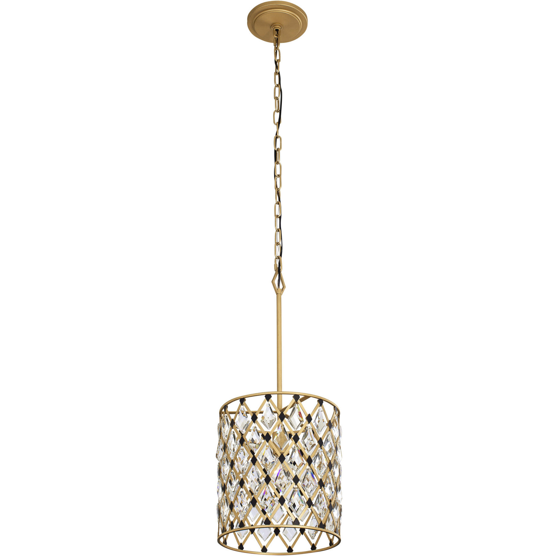 Windsor 1 Light 11.5 inch French Gold and Matte Black Pendant Ceiling Light
