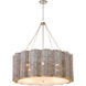 Boracay 6 Light 39 inch Brushed Grey Cane and Nickel Chandelier Ceiling Light