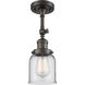 Franklin Restoration Small Bell 1 Light 5 inch Oil Rubbed Bronze Sconce Wall Light in Clear Glass, Franklin Restoration