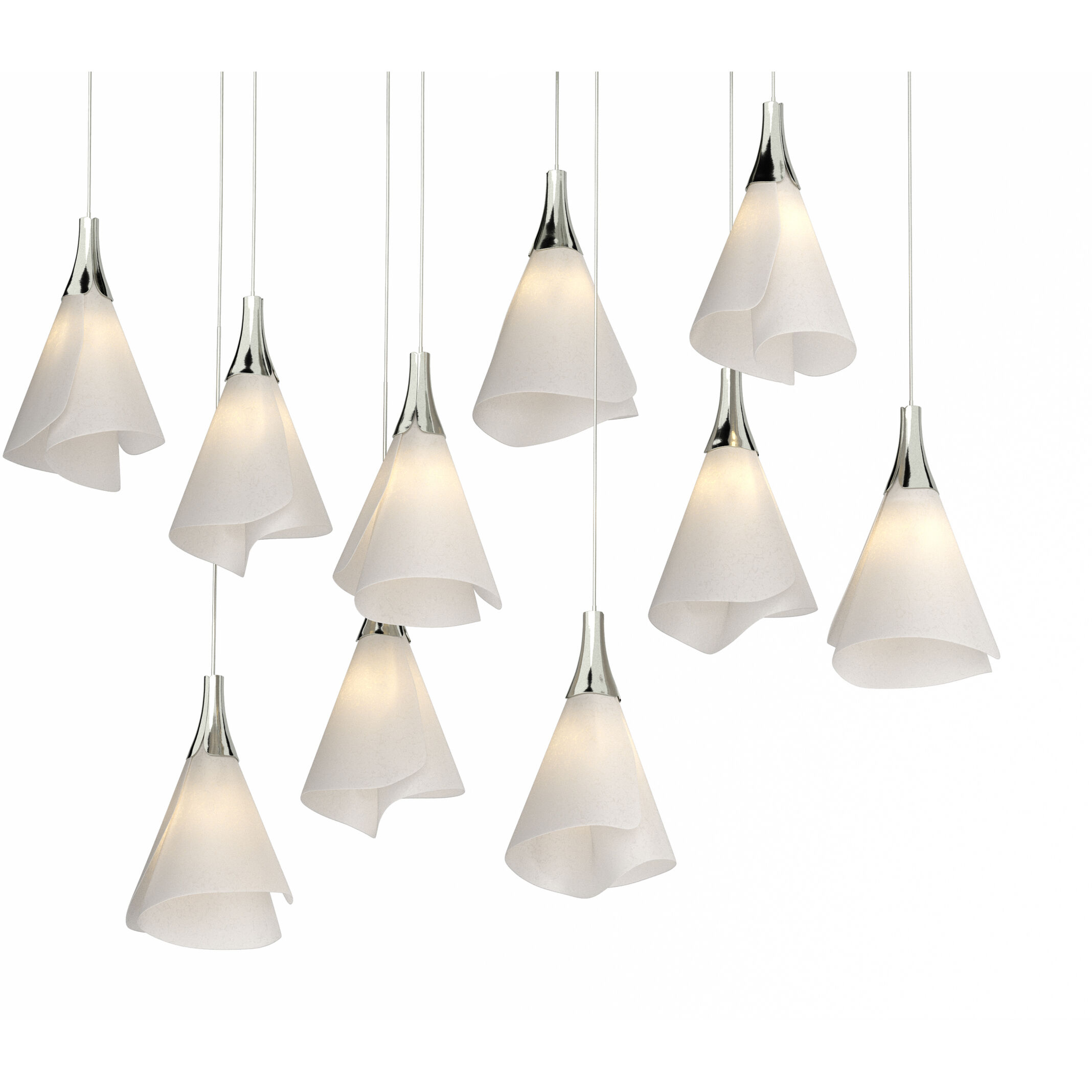 Mobius 10 Light 45.6 inch Sterling Pendant Ceiling Light, Rectangular