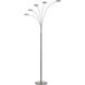 Malibu 82 inch 8.00 watt Brushed Steel Arc Floor Lamp Portable Light