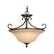 Homestead 3 Light 19 inch Rubbed Bronze Semi-flush Ceiling Light in Tea Stone Glass, Convertible