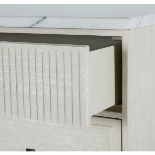 Archie Cerused White / Agros White Stone / Antique Bronze Cabinet