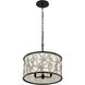 Scribble 3 Light 18 inch Matte Black with Artifact Pendant Ceiling Light, Semi-Flush Convertible, Smithsonian Collaboration