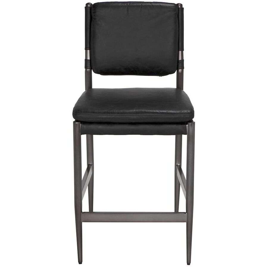 Astor 40.5 inch Steel Gray Powder Coat and Ebony Black Counter Chair