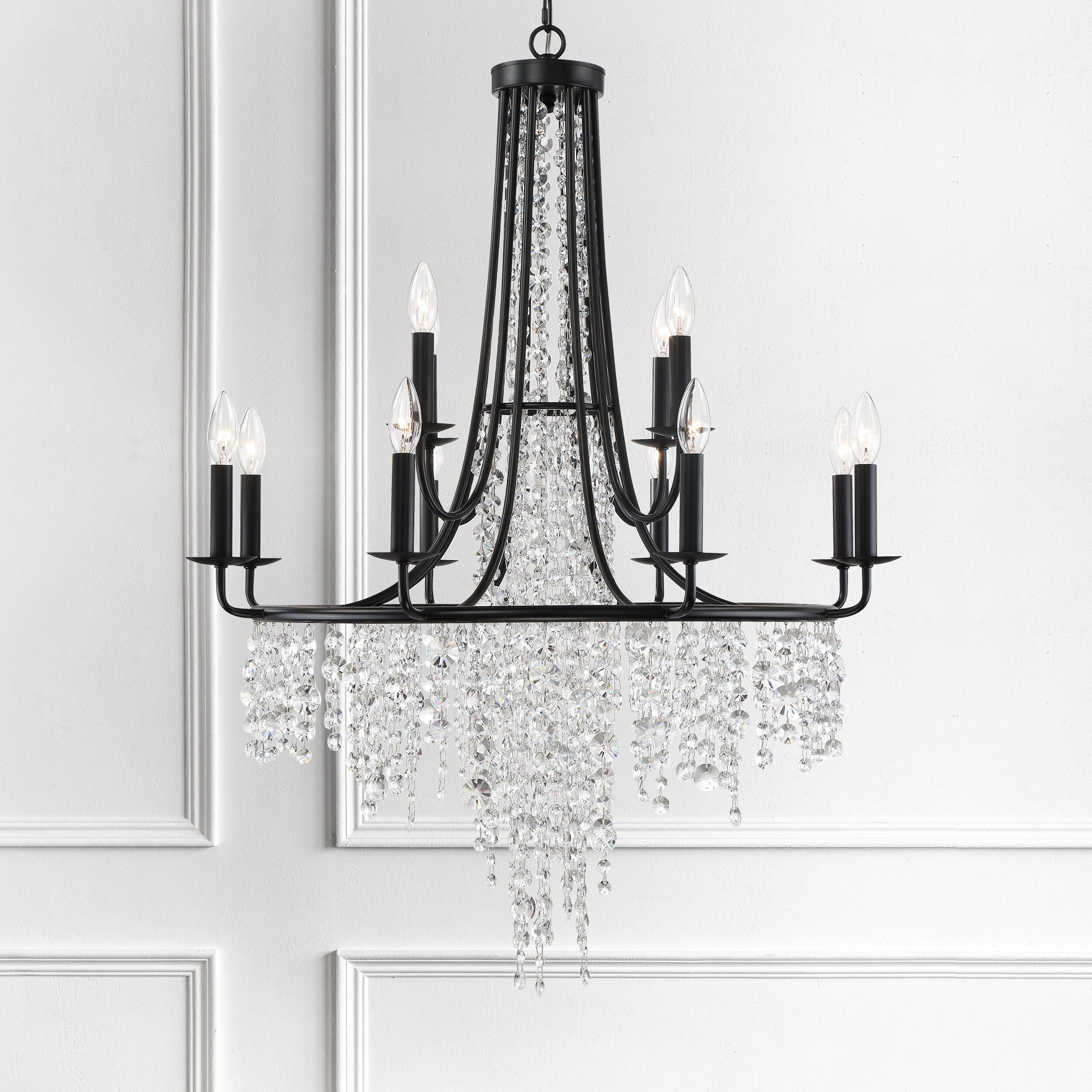 Gabrielle 12 Light 30 inch Matte Black Chandelier Ceiling Light