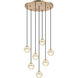 Misty 7 Light 19.25 inch Aged Gold Brass Pendant Ceiling Light