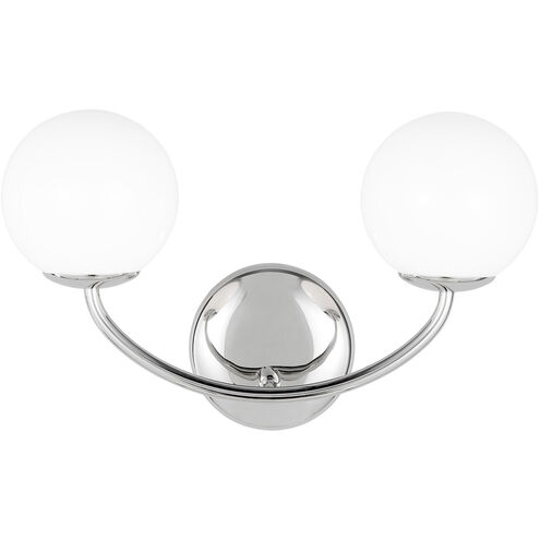 AERIN Galassia 2 Light 15 inch Polished Nickel Vanity Light Wall Light