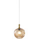 Eesha 1 Light 9 inch Aged Gold Brass and Amber Pendant Ceiling Light