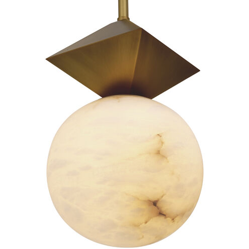 Elko 1 Light 9.06 inch Antique Brass with Alabaster Pendant Ceiling Light