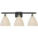 Ballston Bristol Natural 3 Light 27.5 inch Black Antique Brass Bath Vanity Light Wall Light