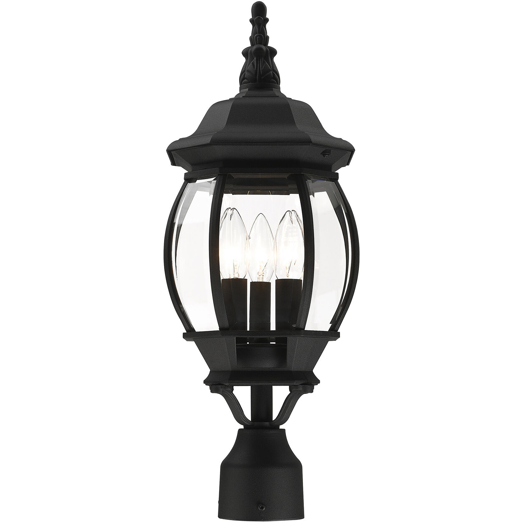 Frontenac 3 Light 21 inch Textured Black Outdoor Post Top Lantern