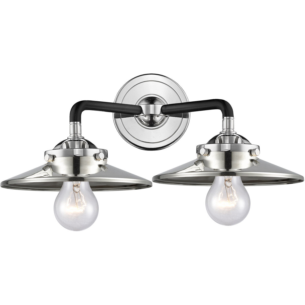 Nouveau Railroad LED 16 inch Black Polished Nickel Bath Vanity Light Wall Light, Nouveau