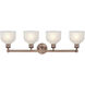 Dayton 4 Light 32.5 inch Antique Copper Bath Vanity Light Wall Light in White