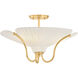 Gerhard 3 Light 18.25 inch Aged Brass Semi Flush Ceiling Light