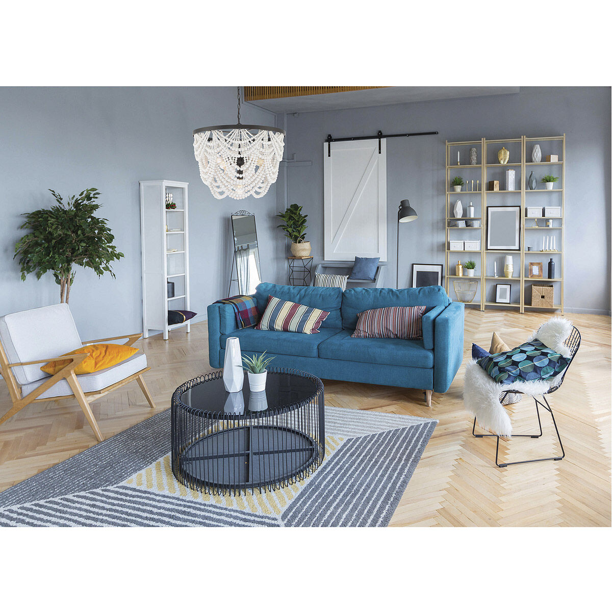 Bohemian 5 Light 24 inch Grecian White with Oil Rubbed Bronze Chandelier Ceiling Light