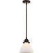 Nouveau 2 Cone LED 7.75 inch Oil Rubbed Bronze Mini Pendant Ceiling Light in Matte White