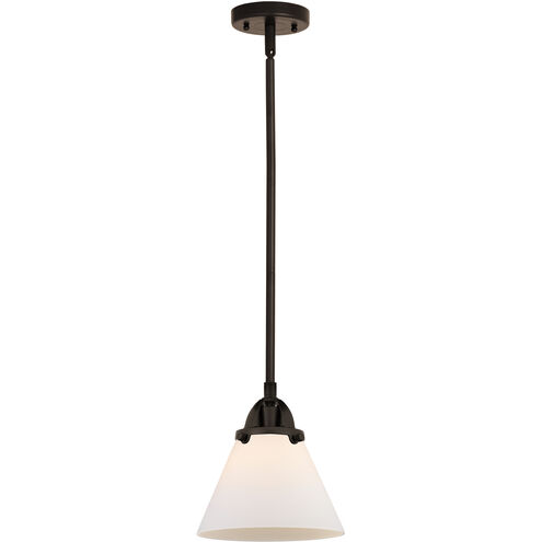 Nouveau 2 Cone LED 7.75 inch Oil Rubbed Bronze Mini Pendant Ceiling Light in Matte White