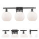 Ballston Athens 3 Light 26 inch Oil Rubbed Bronze Bath Vanity Light Wall Light in Matte White Glass, Ballston