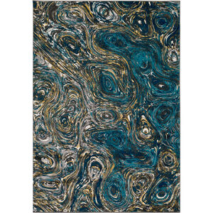 Pepin 90 X 63 inch Blue and Blue Area Rug, Polypropylene