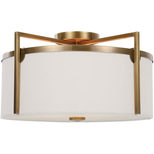 Colfax 3 Light 21 inch Antique Brass Semi Flush Mount Ceiling Light