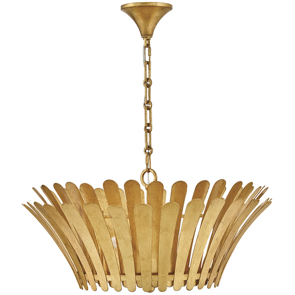 Reina 3 Light 25.5 inch Distressed Brass Chandelier Ceiling Light