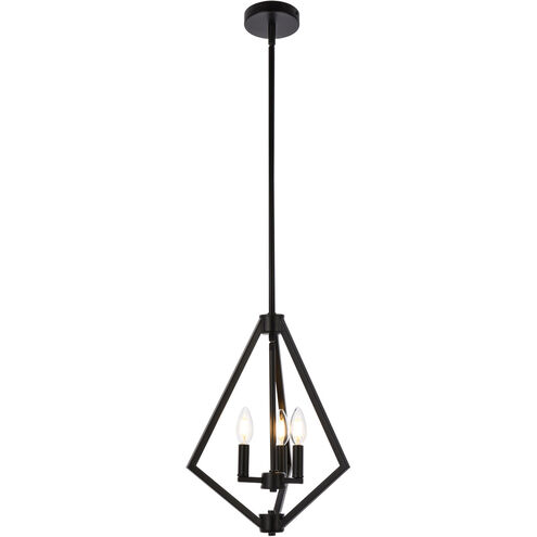 Irina 3 Light 14 inch Black Pendant Ceiling Light