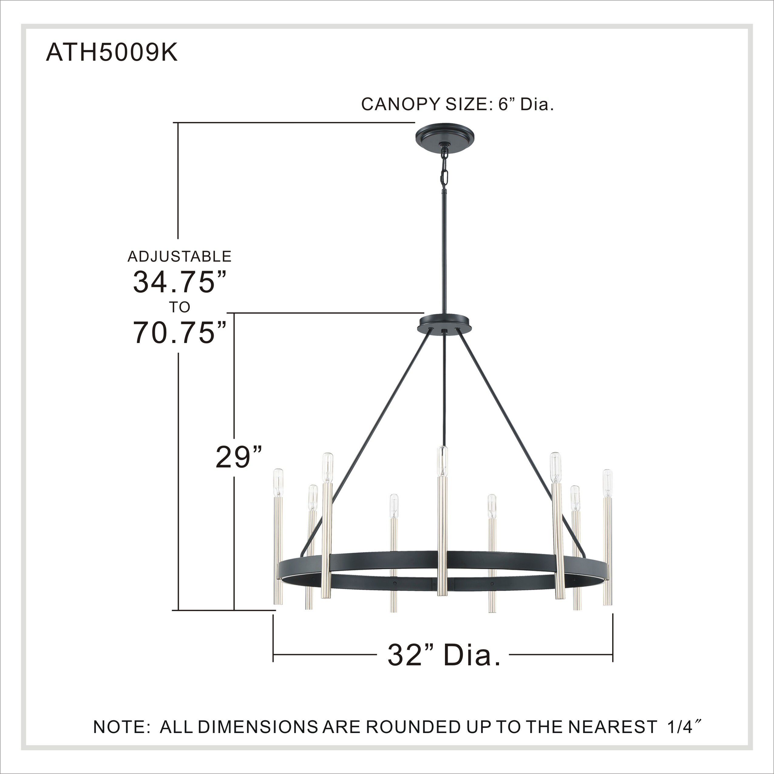Anthem 9 Light 32 inch Mystic Black Chandelier Ceiling Light