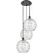 Ballston Athens Deco Swirl 3 Light 19 inch Matte Black Multi-Pendant Ceiling Light