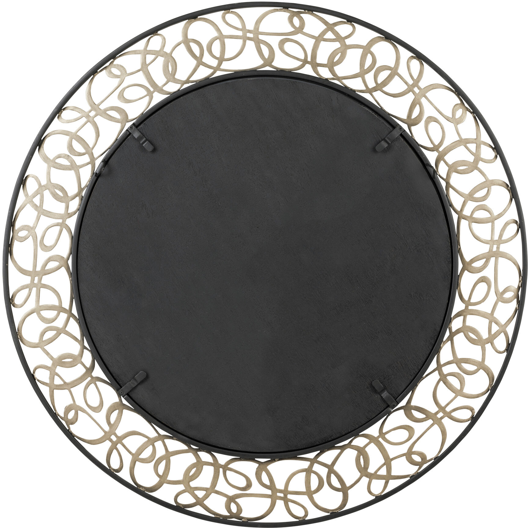 Scribble 33 X 33 inch Matte Black with Artifact Wall Mirror