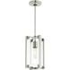 Crystal Clear 1 Light 5.5 inch Polished Nickel Mini Pendant Ceiling Light