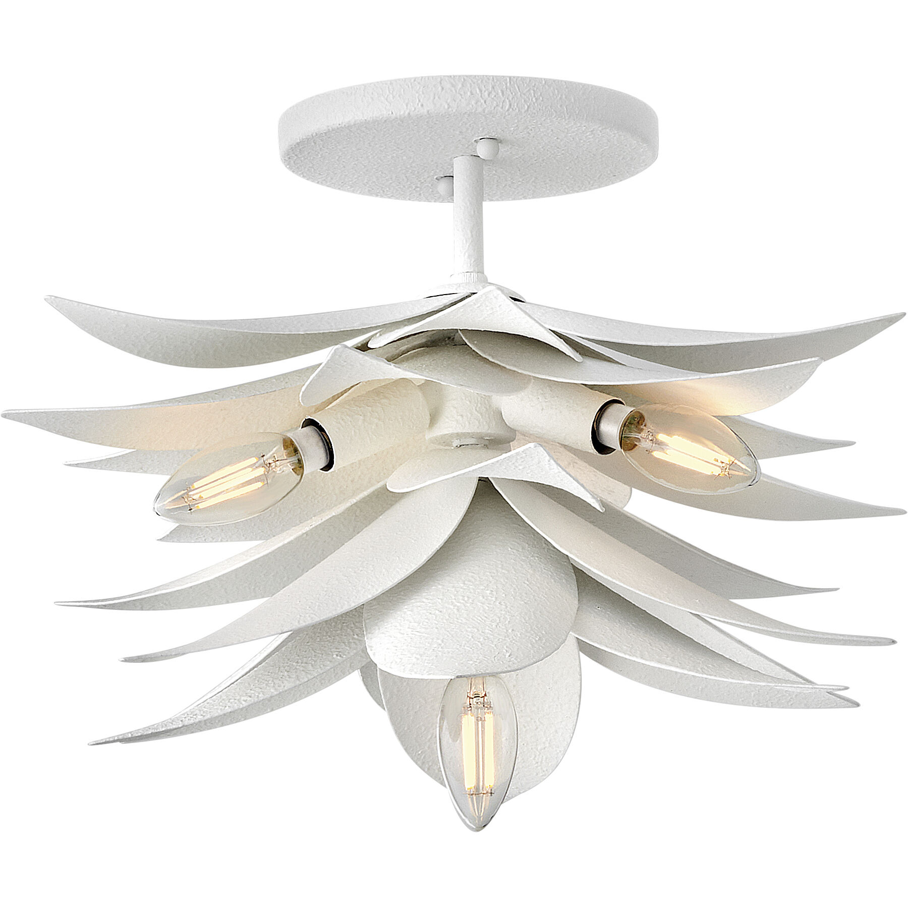 Agave LED 16 inch Textured Plaster Pendant Ceiling Light, Semi-Flush Mount