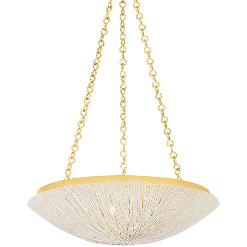 Summerside 4 Light 24.75 inch Vintage Gold Leaf Pendant Ceiling Light