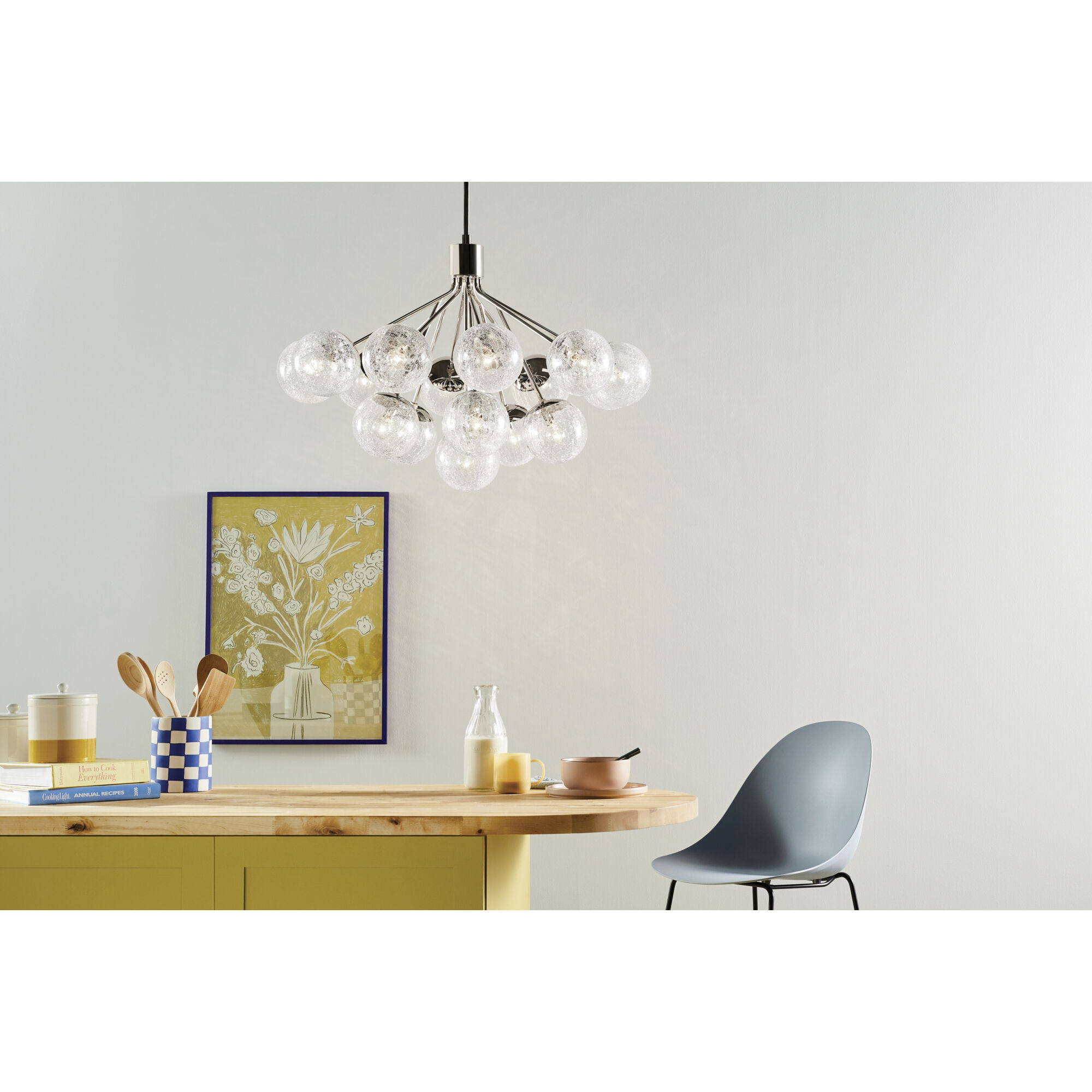 Silvarious 16 Light Polished Nickel Chandelier/Semi Flush Ceiling Light