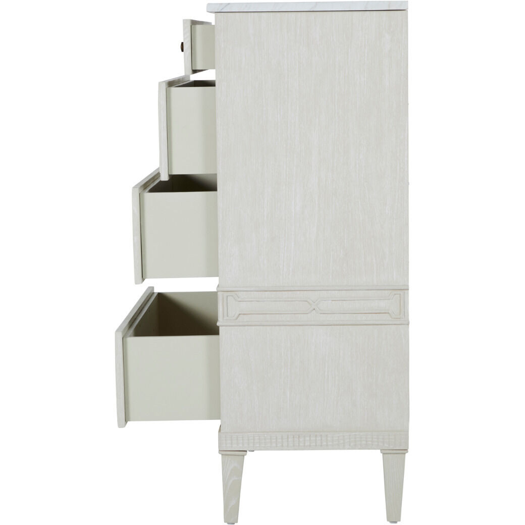Archie Cerused White / Agros White Stone / Antique Bronze Cabinet