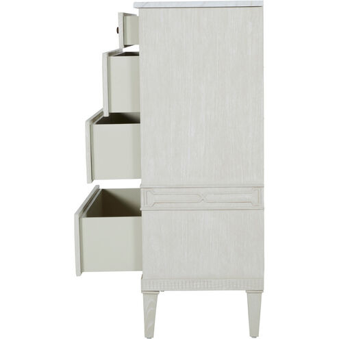 Archie Cerused White / Agros White Stone / Antique Bronze Cabinet