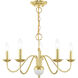 Windsor 5 Light 24 inch Polished Brass Chandelier Ceiling Light
