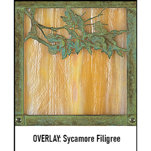 Evergreen 120V 60 watt Raw Copper Landscape Light in Gold White Iridescent, Sycamore Filigree