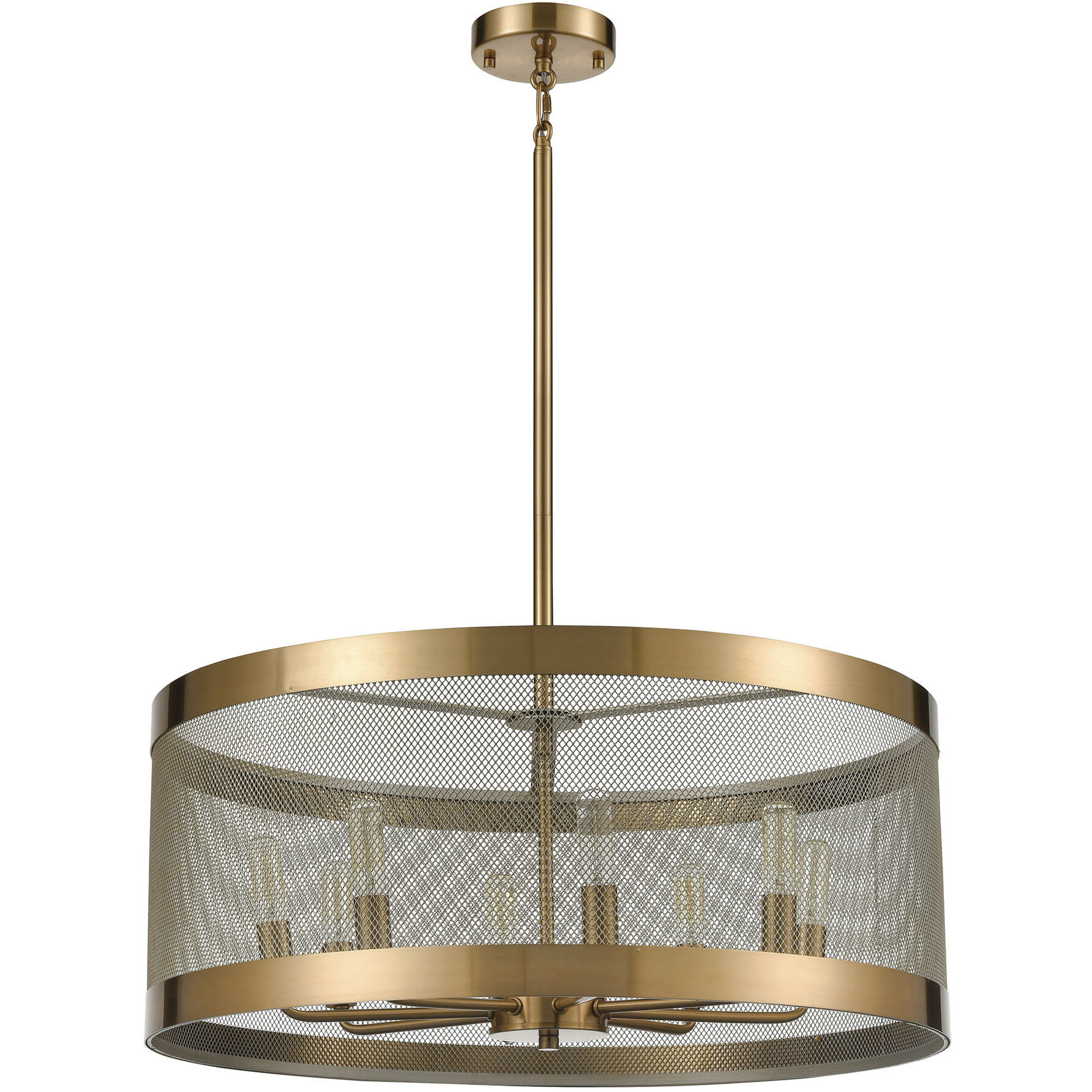 Line in the Sand 8 Light 24 inch Satin Brass Chandelier Ceiling Light