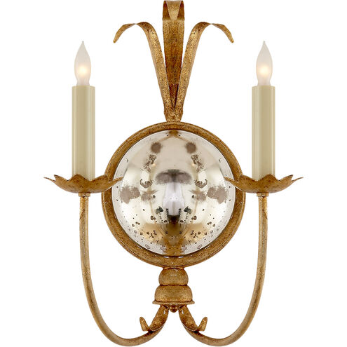 Chapman & Myers Gramercy 2 Light 12.5 inch Gilded Iron Double Sconce Wall Light