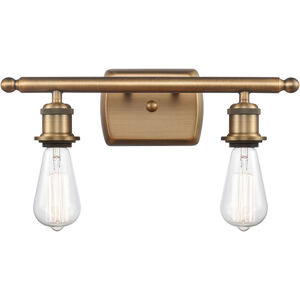 Ballston Bare Bulb LED 16 inch Brushed Brass Bath Vanity Light Wall Light, Ballston